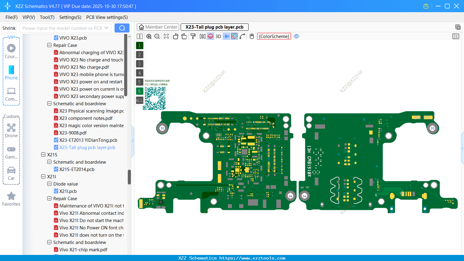 VIVO X23-Tail Plug Pcb Layer